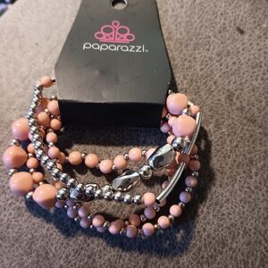 Paparazzi Blush and Silver Bracelet Set